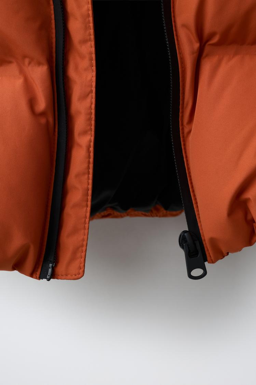 ZARA СТЕГАНОЕ ПАЛЬТО WATER REPELLENT С КАПЮШОНОМ, МЯГКИЙ ОРАНЖЕВЫЙ