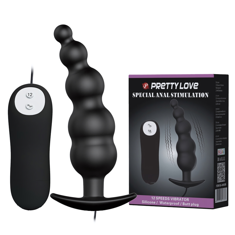 Анальные виброшарики Black Pretty Love BI-040039