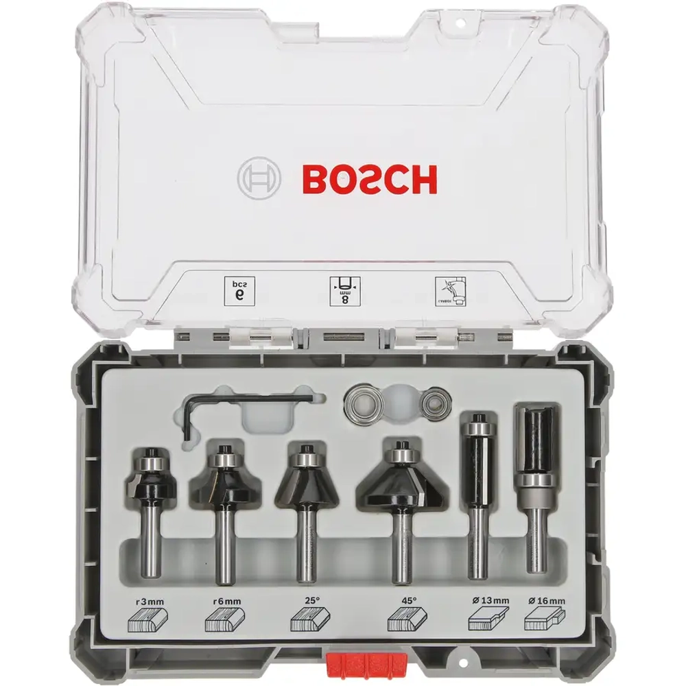 Набор кромочных фрез 6 шт BOSCH 2607017469