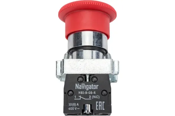 Кнопка Navigator NBI-B-07 гриб красная 36472