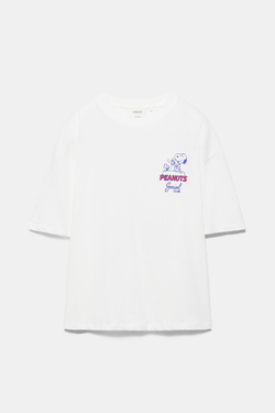 PULL&BEAR PULL&BEAR Футболка с изображением Snoopy из мультфильма «Peanuts», цвет льда