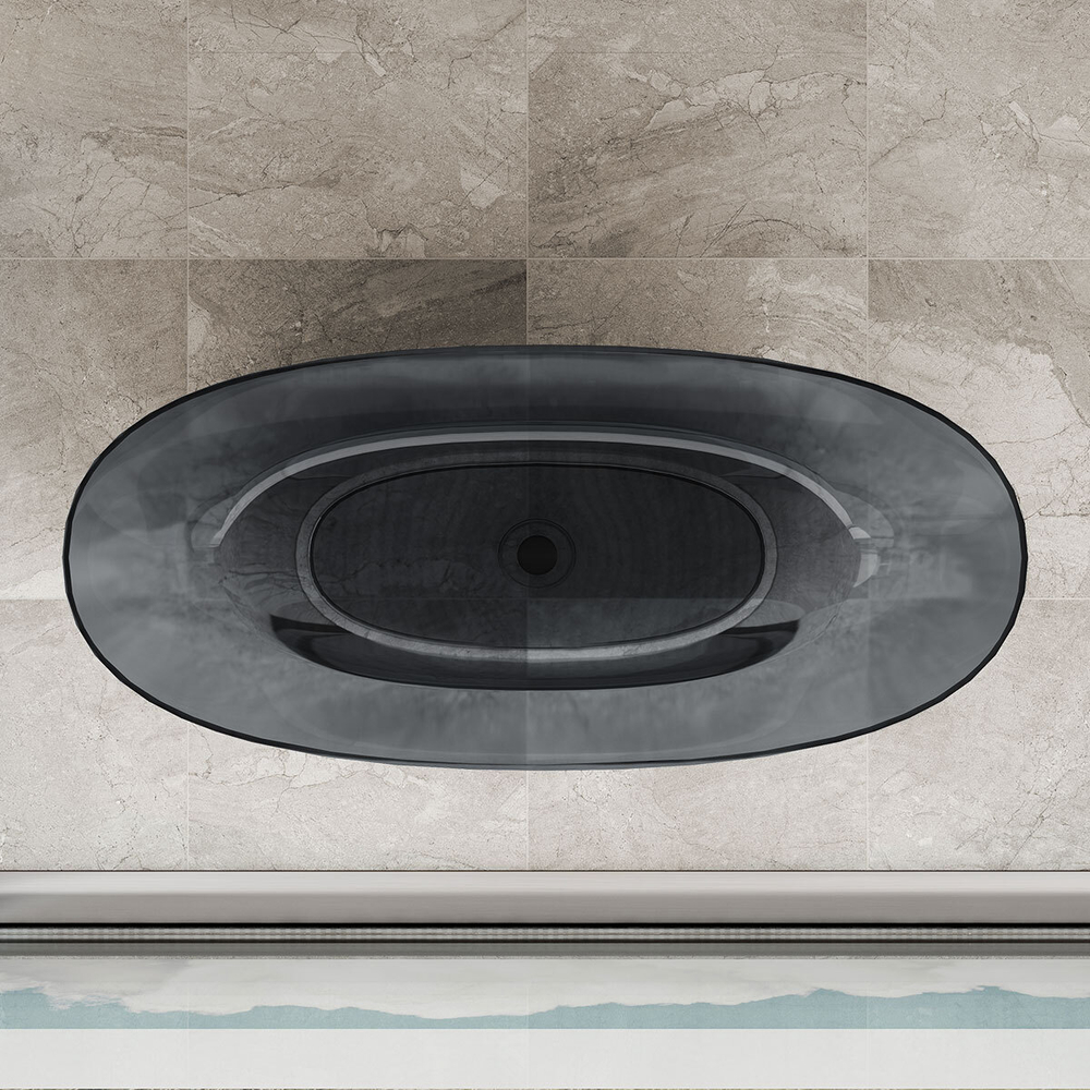 Ванна прозрачная Vincea VBT-6T01B, 1700*750*550, цвет черный,