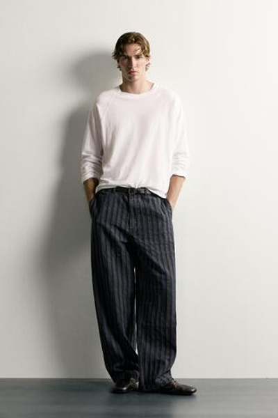 БРЮКИ ЧИНОС RELAXED FIT В ПОЛОСКУ — ZARA