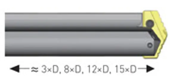 Корпус сверла со сменными пластинами Karnasch 9,5-11,0×31,8 мм, Weldon, DIN 1835-B, арт. 22.1020.00318.0095