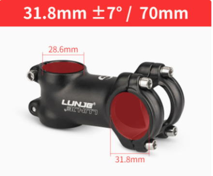 Вынос руля LUNJE XT-A007 Плюс-минус 7 градусов/черный 31.8*70mm
