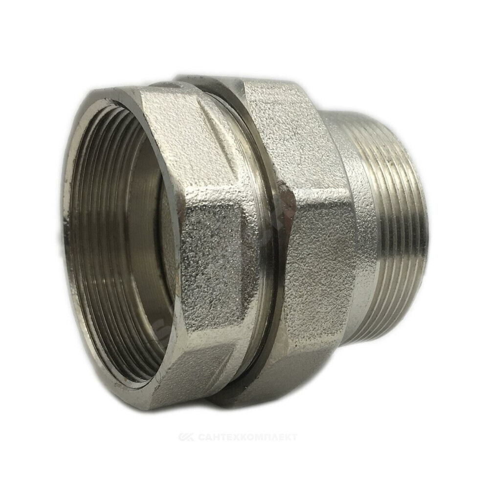 Соединитель латунь никель американка Ду 20 (3/4") прямой ВР/НР SantechSystems .