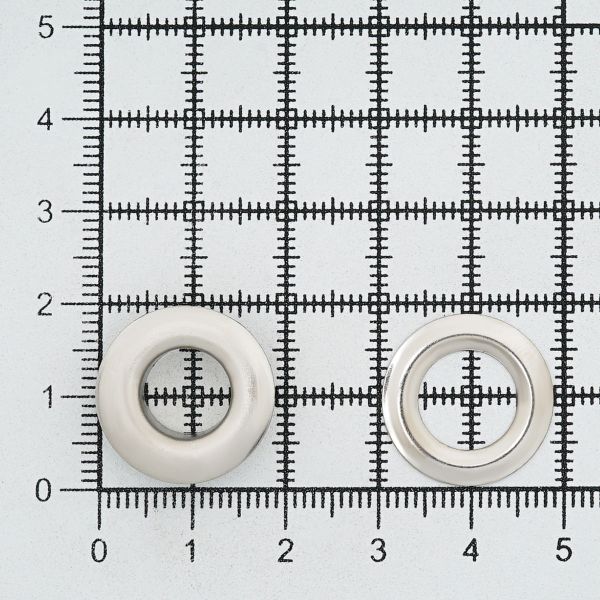 Люверсы металл ⌀9.2 мм (внутр.), h=6.32 мм, внешн. ⌀18.9 мм, №24, сталь, никель, 100 шт, New Star