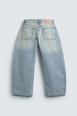ZARA ДЖИНСЫ BALLOON FIT, НЕБЕСНО-ГОЛУБОЙ