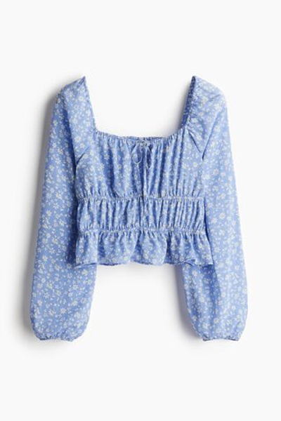 Укороченная блузка из жатой ткани - H&M