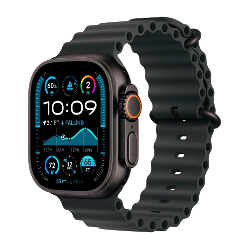 Умные часы Apple Watch Ultra 2 (2024) GPS + Cellular, 49mm, Black Titanium Case with Black Ocean Band, (Черный)