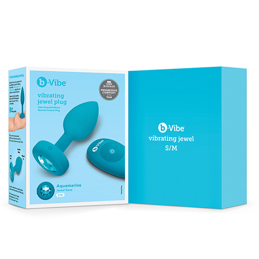 Бирюзовая вибрирующая втулка b-Vibe Vibrating Jewel Plug S/M BV-030-TL