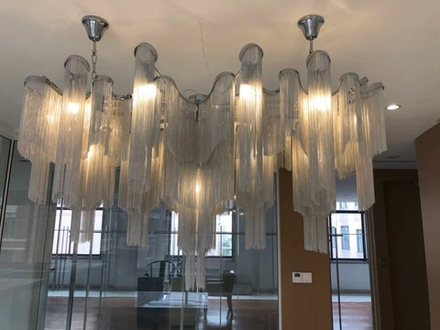 Pendant design lamp Stream by Terzani Long (Silver)