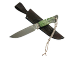 Нож Соболь, Bohler K340, рукоять кап клёна,мельхиор, темляк
