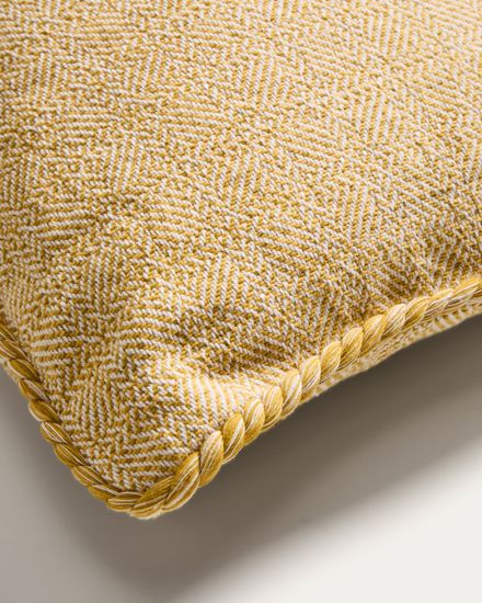 Чехол для подушки Filor из желтого хлопка с плетением, 50 x 50 см
