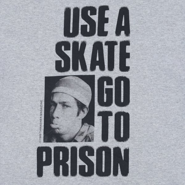 Футболка Thrasher Use a Skate Go To Prison (gray) артикул: - купить в магазине Дайс