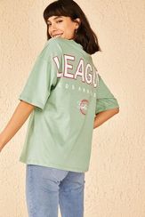 Qadın üçün geniş ölçülü açıq yaşıl t-shirt League 10501024