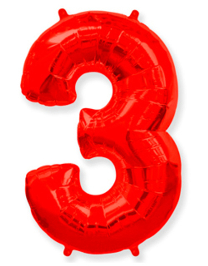 Цифра "3" Красный
