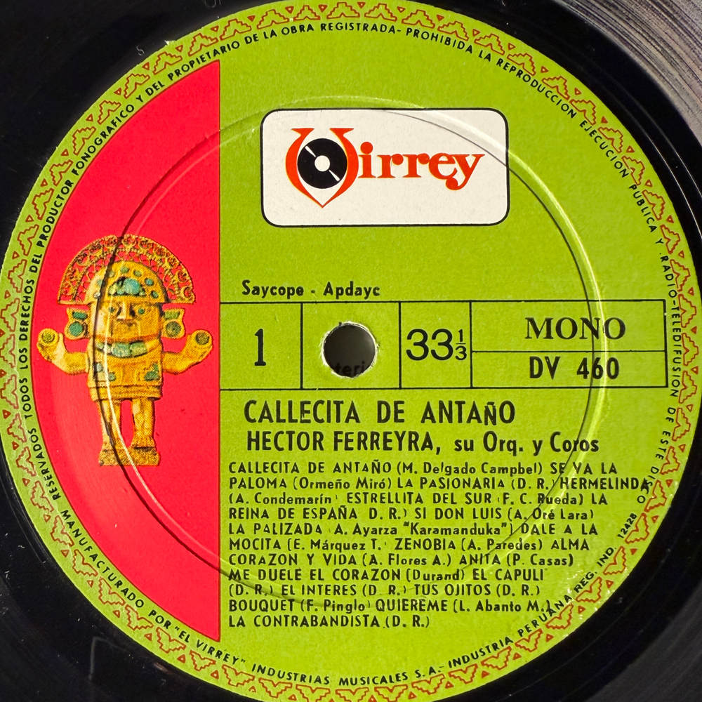 Hector Ferreyra ‎– Callecita De Antano (Перу)