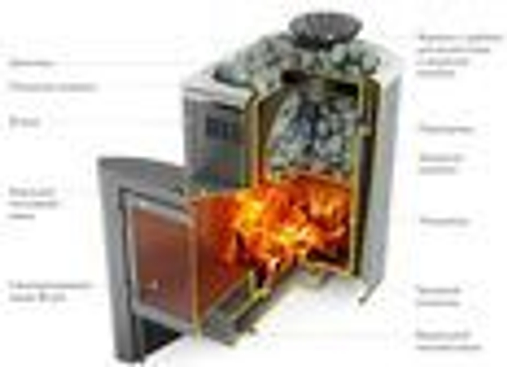 Дровяная печь-каменка TMF Гейзер Мини 2016 Carbon ДА ЗК ТО терракота