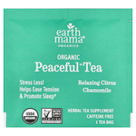 Earth Mama, Organics, Organic Peaceful™ Tea, расслабляющий чай с цитрусовыми и ромашкой, без кофеина, 16 чайных пакетиков, 24,8 г (0,87 унции)