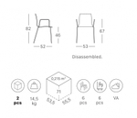 Кресло пластиковое Scab Design Alice, хром, антрацит