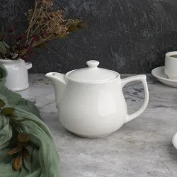 Чайник 450 мл d 10,1 см h11 см с фильтром белый фарфор P.L. Proff Cuisine [1]