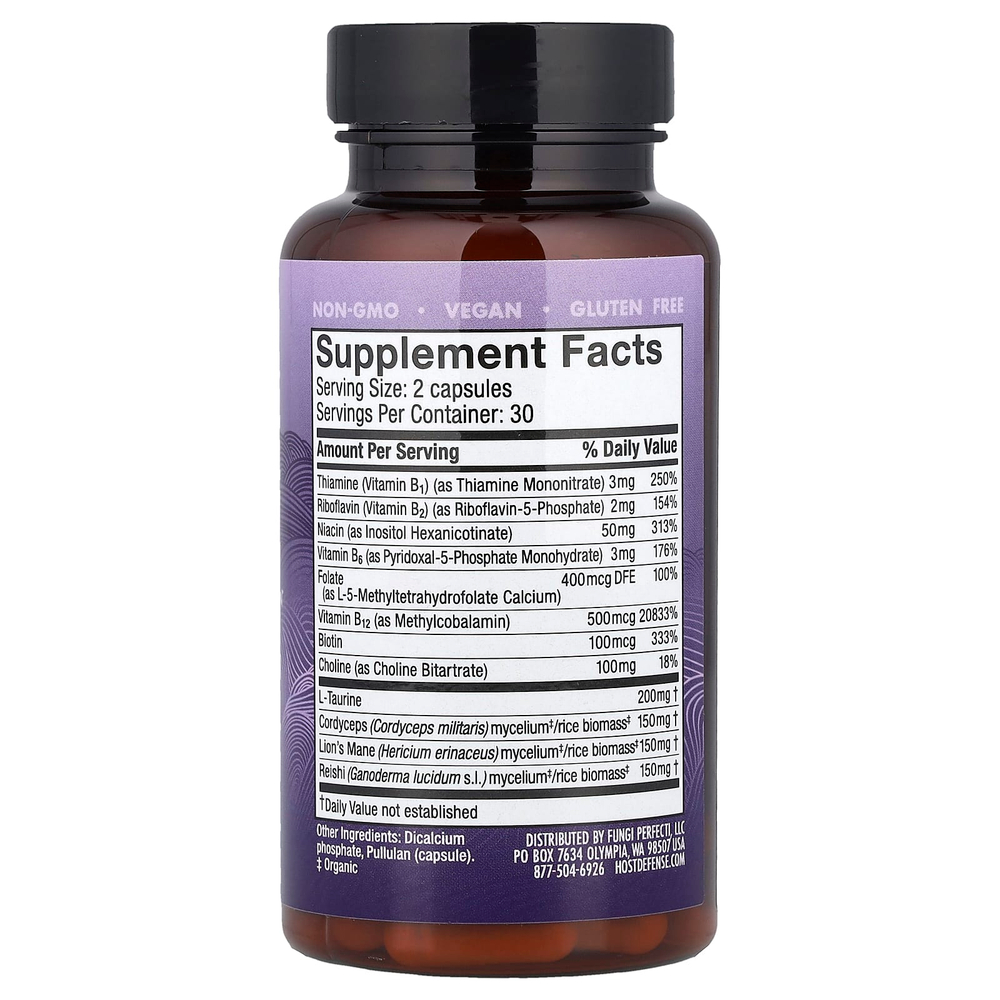Host Defense, Mushrooms ™ Mycobenefits, Focus, 60 капсул