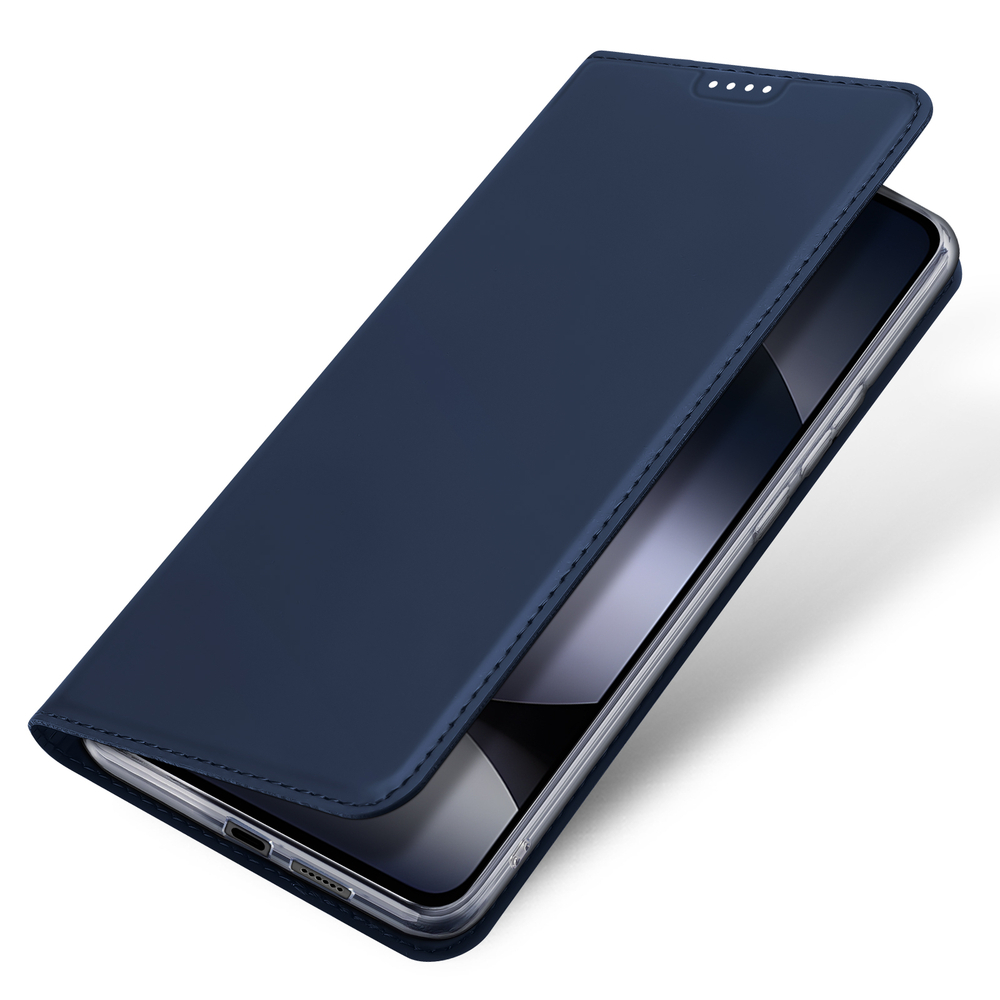 Чехол книжка из PU кожи синего цвета от Dux Ducis для смартфона Xiaomi Redmi Note 14 4G, серия Skin Pro Series Case