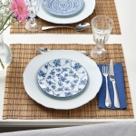 Набор тарелок IKEA ENTUSIASM (ЕНТУСИАСМ), Синий, Белый, 18 см, 4 шт