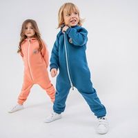 Комбинезон с клапаном и капюшоном "Джинс" утепленный