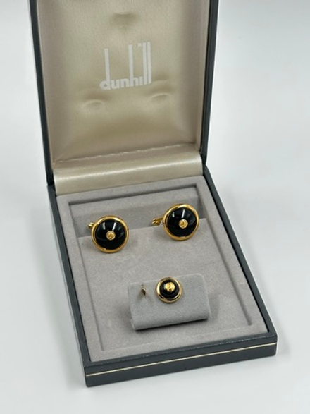Комплект из запонок и пина для галстука Dunhill
