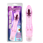 Розовый вибратор Glitters Dual Probe - 22,2 см. (Цвет: розовый)