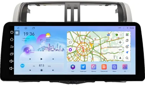 Магнитола для Toyota Land Cruiser Prado 150 2009-2013 (правый руль) - FarCar S500-TS18 монитор 12.3" 2K QLED на Android 14, Быстрая, CarPlay, 4G SIM-слот