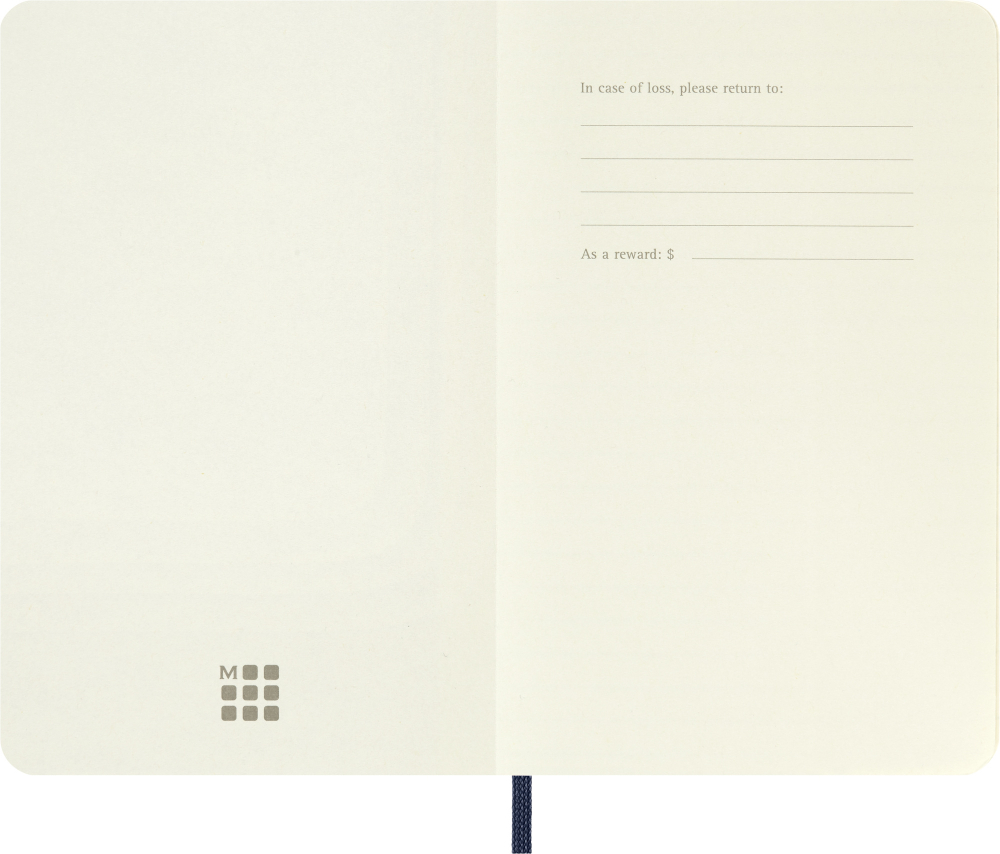 Блокнот Moleskine Classic Soft Pocket (QP613B20) 90x140мм 192стр. нелинованный мягкая обложка синий