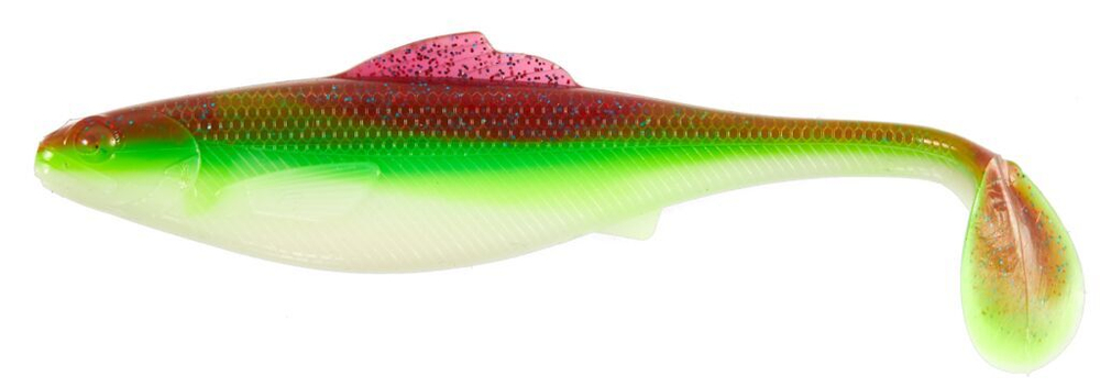 Виброхвосты съедобные LJ Pro Series ROACH PADDLE TAIL 5.0in (12,7 см), цв. G03, 4 шт.