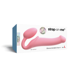 Розовый безремневой страпон Strap-on-me Semi-Realistic Bendable Strap-On size L (Цвет: розовый)