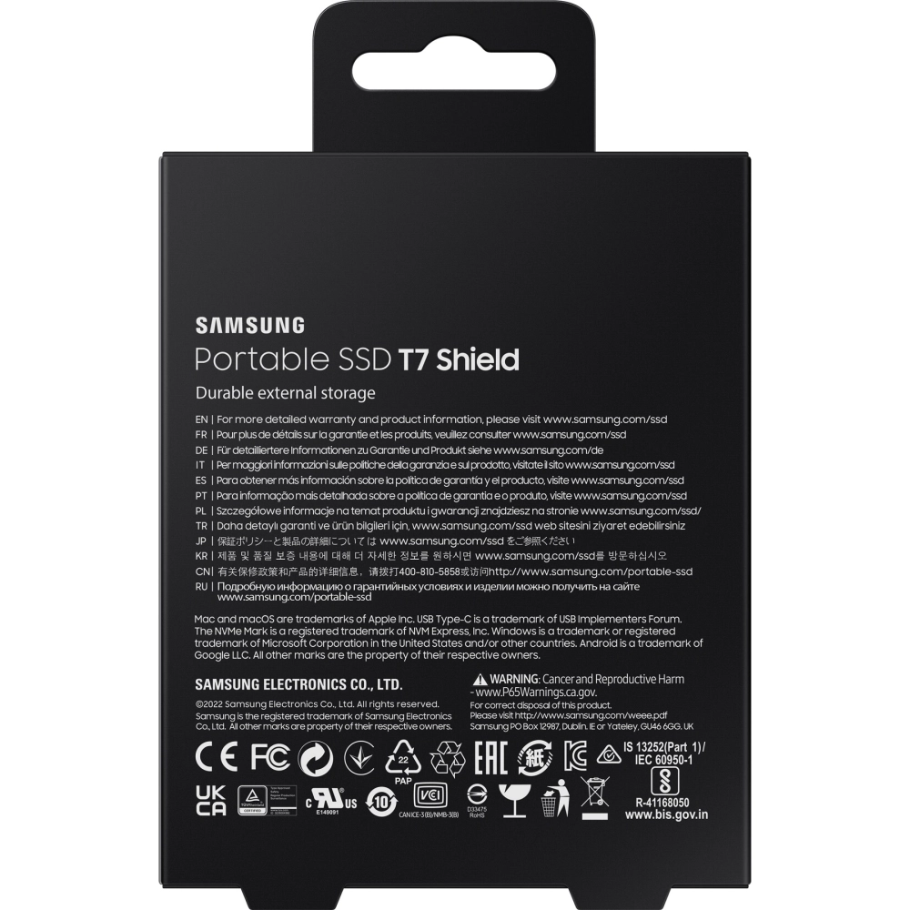 Внешний SSD Samsung 4Tb T7 Shield (MU-PE4T0S/WW) Чёрный