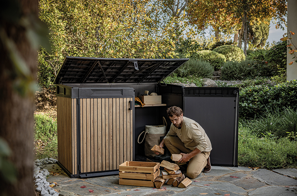 Уличный ящик пластиковый Keter Horizontal Narrow brown 2020 л
