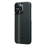 Чехол из арамидного волокна с поддержкой MagSafe PITAKA Fusion Weaving MagEZ Case 4 600D для iPhone 15 Pro, Rhapsody (Рапсодия)