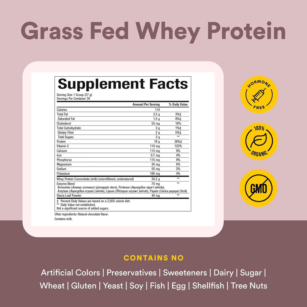 Natural Factors, Whey Factors, сывороточный белок молока коров травяного откорма, с натуральным вкусом «двойной шоколад», 907 г (2 фунта)
