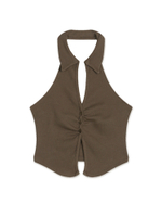 Топ Taupe Button Up Collar