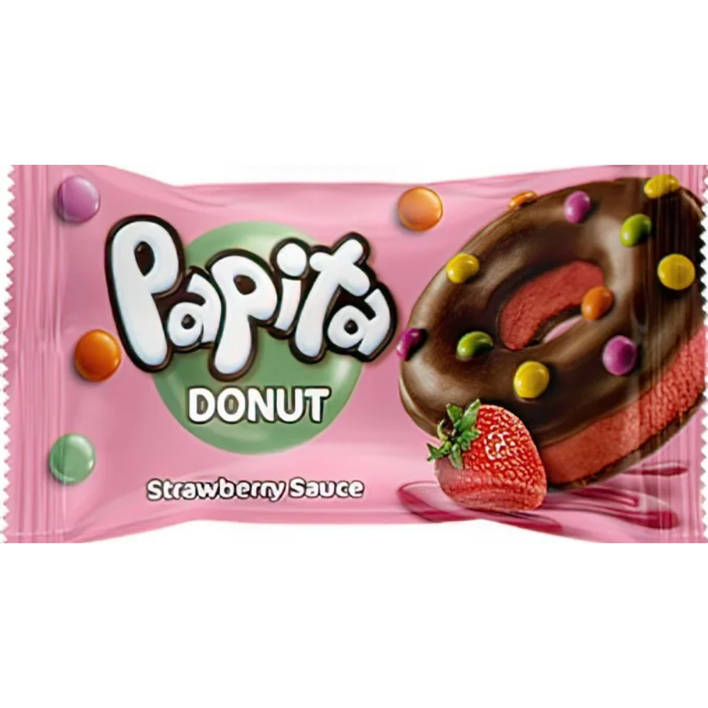 Кекс с какао-глазурью клубничной начинкой Papita 40 гр