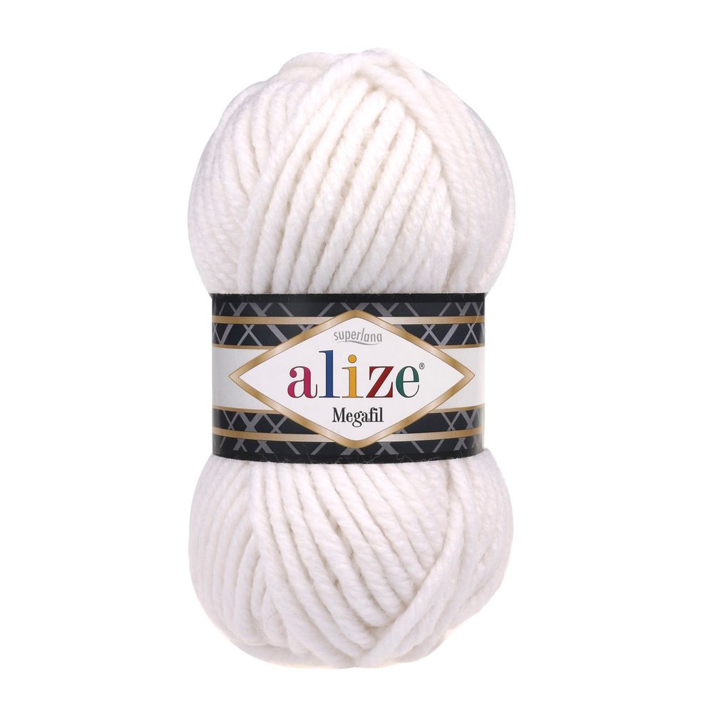 Пряжа ALIZE "Superlana Megafil" 55 белый