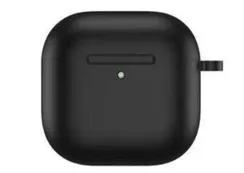 Чехол силиконовый Gurdini Silicone Case с карабином для AirPods 4 Черный