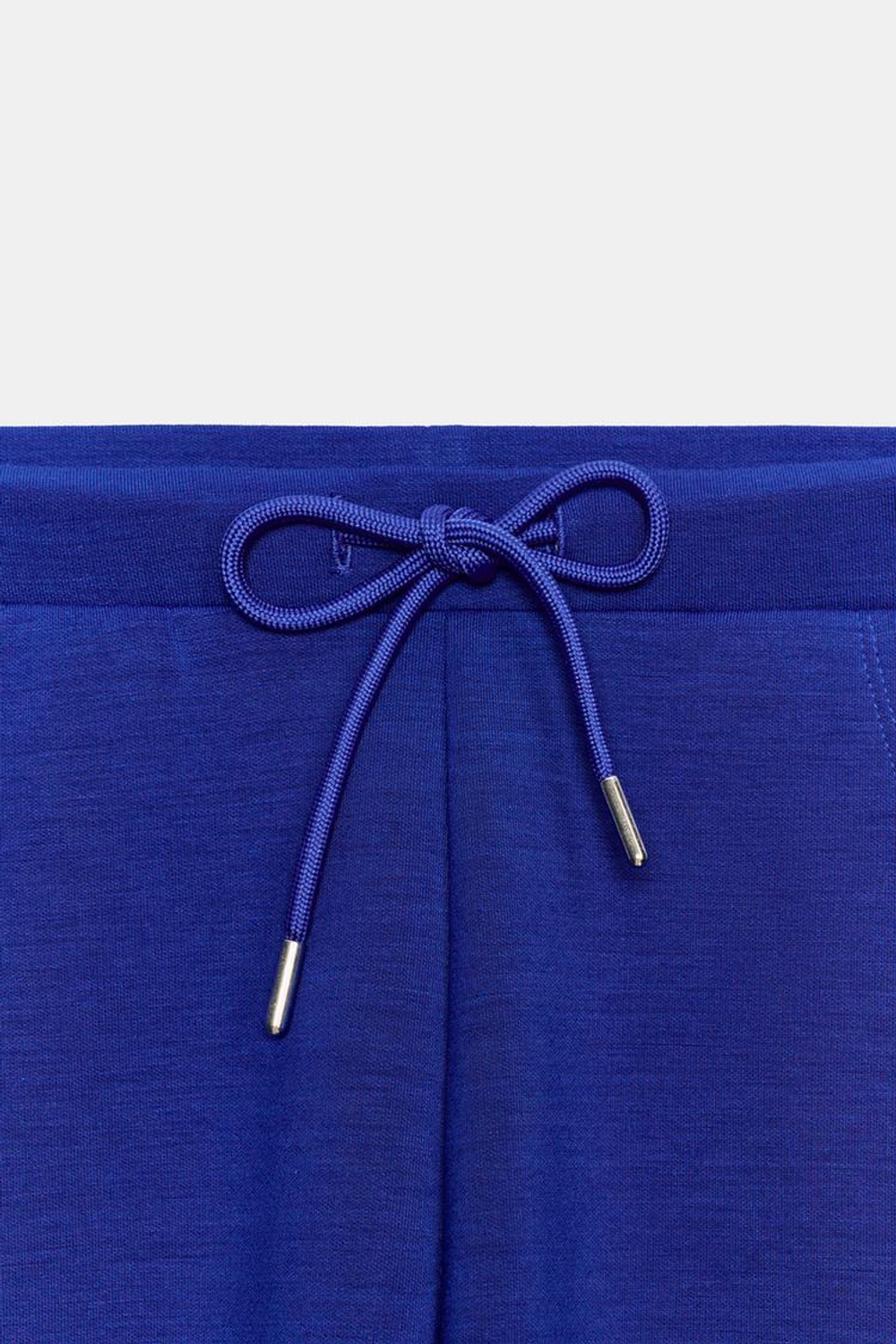 ZARA БРЮКИ FLARED ИЗ ИНТЕРЛОКА, ЯРКО-СИНИЙ