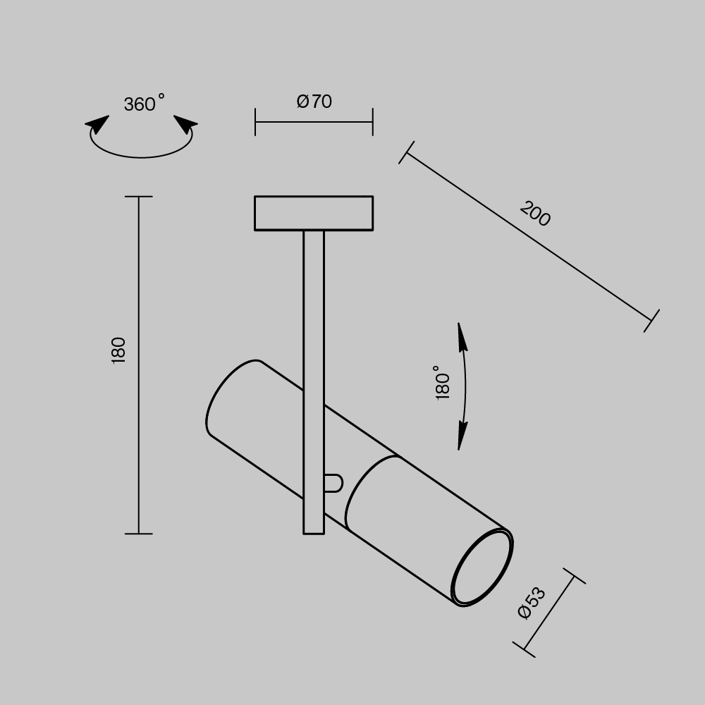 Потолочный светильник Technical C020CL-01W