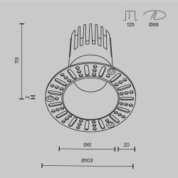 Встраиваемый светильник Technical DL122-15W-3K-TRS-W