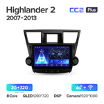 Teyes CC2 Plus 10,2"для Toyota Highlander 2007-2013