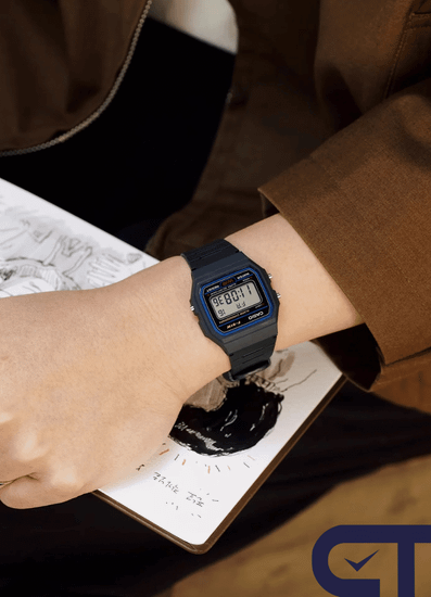 Casio F-91W-1 — мужские цифровые часы с секундомером и будильником
