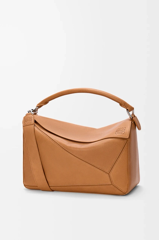 Loewe Большая сумка Puzzle мягкой зернистой телячьей кожи, светло-коричневый